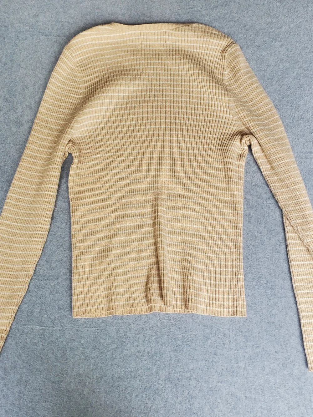 Old Navy Womens Long-Sleeve Ribbed Crewneck Sweater - Beige